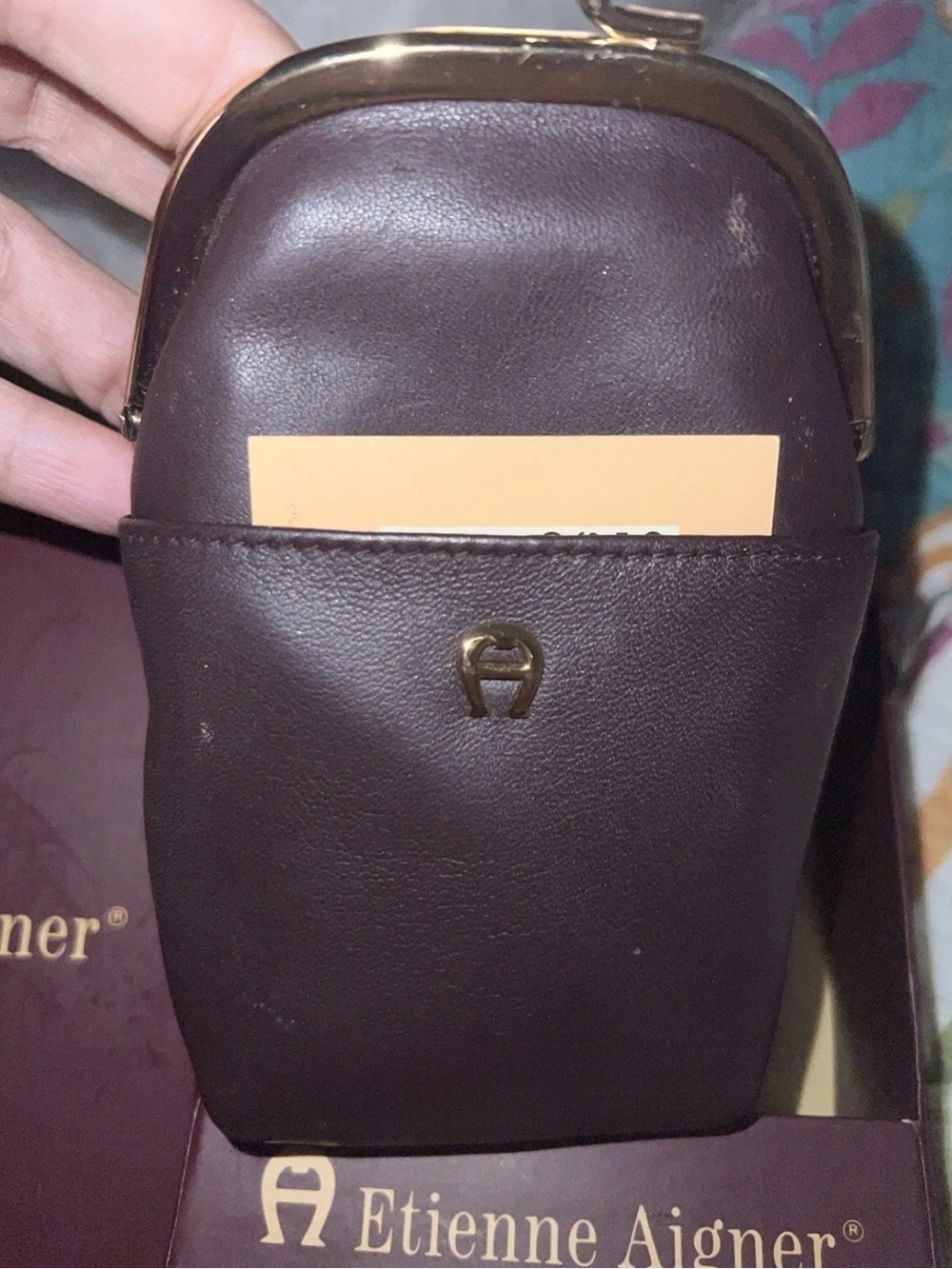 RARE Vintage Etienne Aigner Burgundy Leather Cigarette Case w/ Box & Tags - Picture 4 of 7
